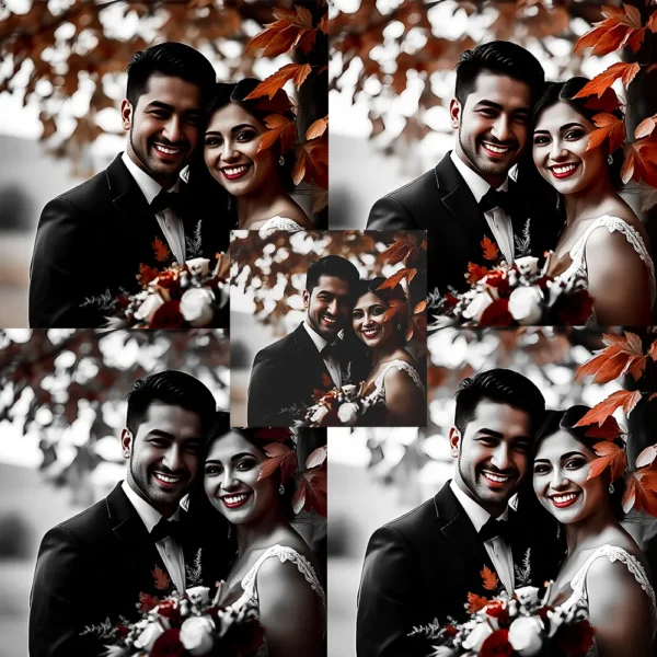 High-resolution wedding photography demonstrating fine-art aesthetic and creative color grading via Artistic Wedding PS Action.