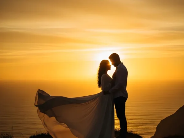 A wedding photo featuring warm autumn color grading applied by the Autumn Wedding Photoshop Action.