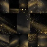 Black and Gold Glitter Dust Background