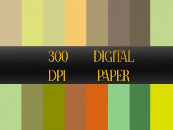 Green&Yellow Linen Fabric Digital Paper